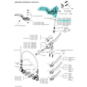 Magura Brake lever HS 33 R Silver 4 Fingers - 2700303