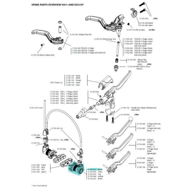 Magura Brake Cylinder HS Black [x1] - 0724477