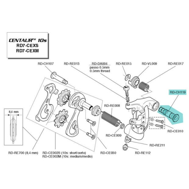 Campagnolo Derailleur Mounting Bolt - RD-CH119