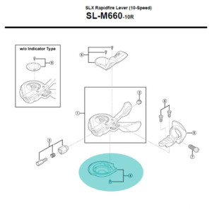 Right Cover Shimano  SL-M660-10R - Y6T998020