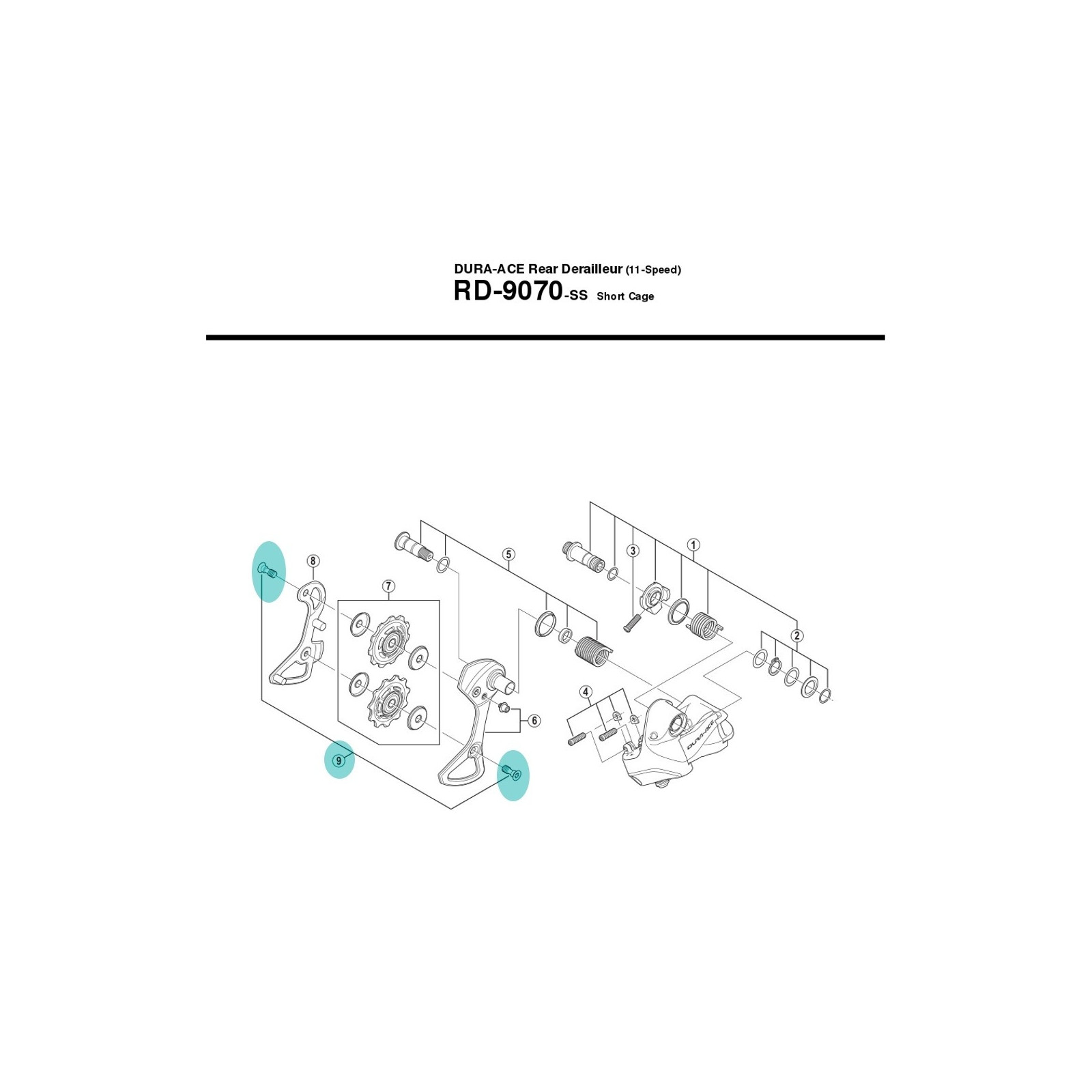 Shimano Pulley Bolt Dura Ace RD-9000 - Y5XX98130