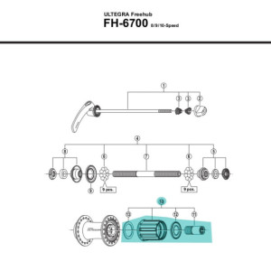 Shimano Freehub FH-6700 10 gear - Y3DV98060