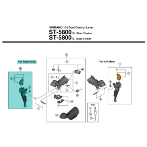 Shimano 105 ST5800 Y01F98020 Main Lever assembly Black - Right