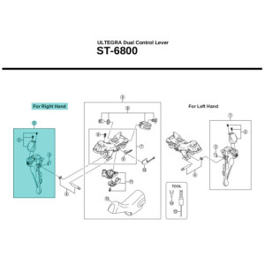 Shimano Ultegra ST6800 Y00E98010 Main Lever assembly - Right