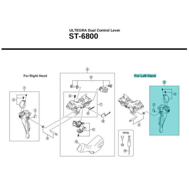 Shimano Ultegra ST6800 Y00F98010 Main Lever assembly - Left