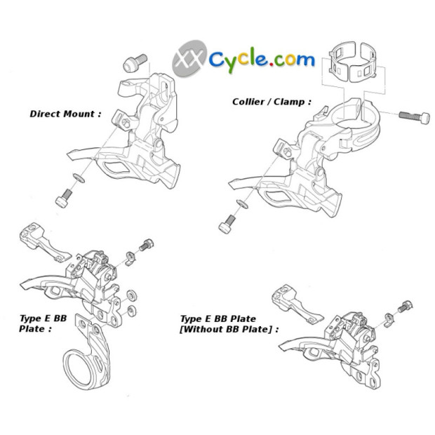 Shimano Altus FD-M313 Front Derailleur - High Clamp 34.9mm - 3x8 Speed