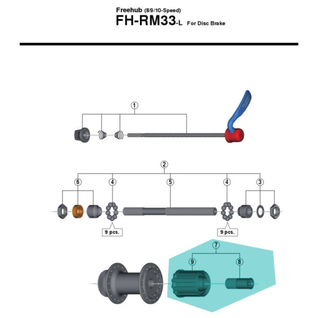 Shimano Freehub Body 8 Speeds - Y30V98040