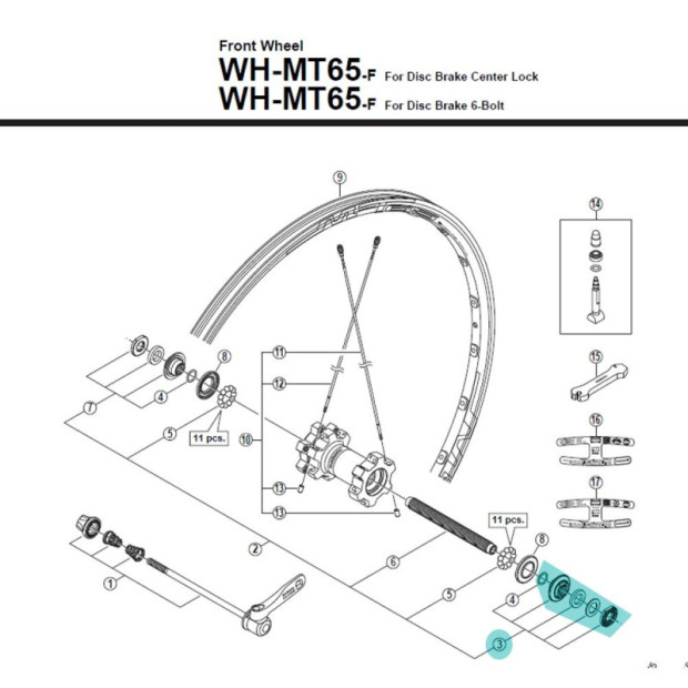 Shimano Y4FL98020 Cone Hub - [x1]