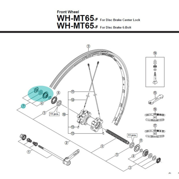 Shimano Y4FL98030 Cone Hub - [x1]