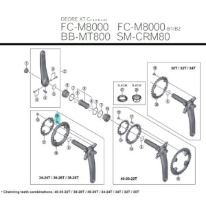 Shimano  Bolt Chainring [M8 x 9] - Y1RL98060