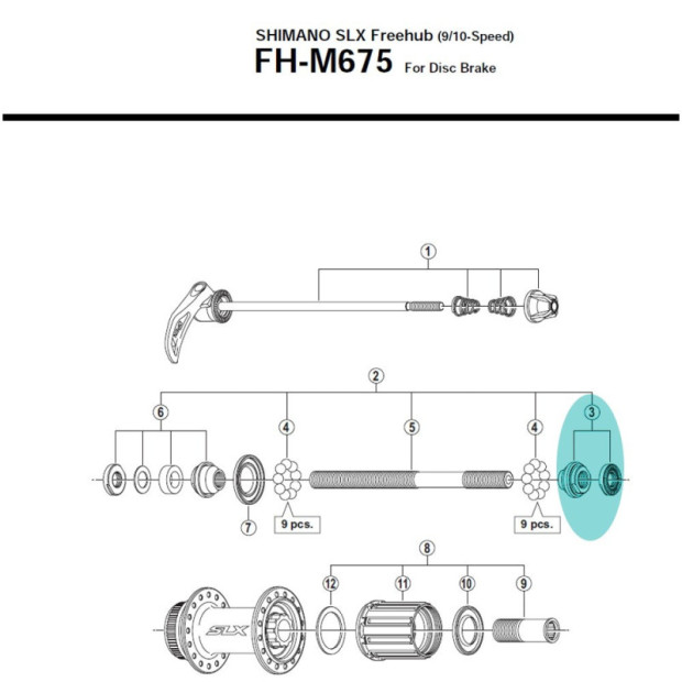 Shimano Y3D398040 Cone Hub - Right [x1]