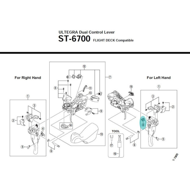 Shimano Ultegra ST-6700 Left lever support  - Y6SD70000