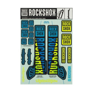 Troy Lee Design Rockshox Sticker Set 35 mm Blue/Yellow