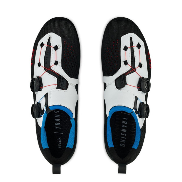 Fizik Transiro R1 Knit Triathlon Shoes - Black / White