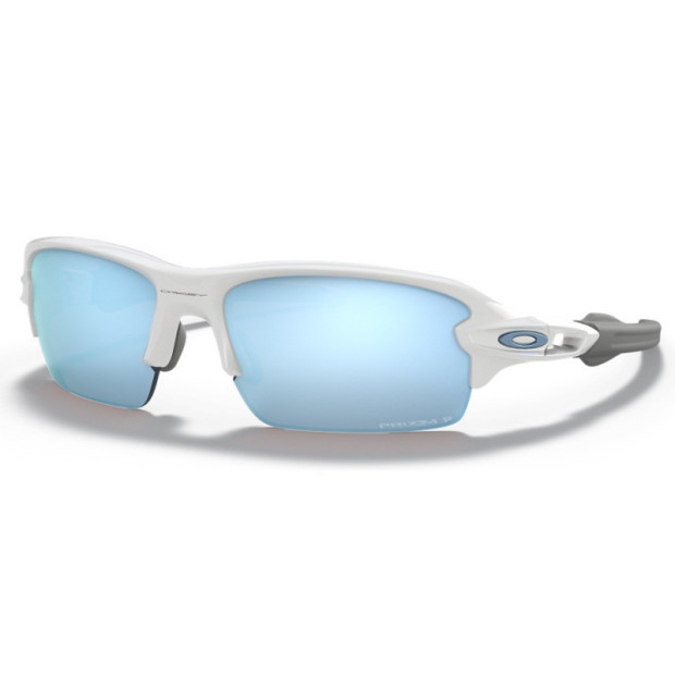 Oakley Flak XS  Polished White Sunglasses - Prizm Deep Water Polarized