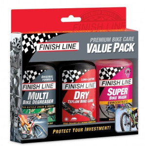 Finish Line Premium Bike Care Value Pack - Multi/Dry/Super Wash - 3x120 ml