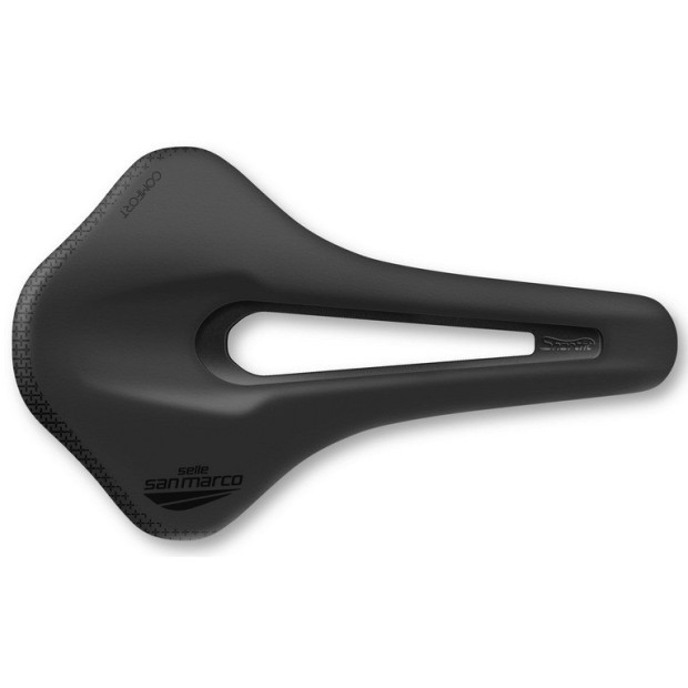 Selle San Marco Shortfit 2.0 Supercomfort Open-Fit Dynamic Saddle Stealth Xsilite Rails 255x140