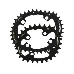 OSymetric Standard Double MTB Chainrings 104/64mm 38/28 Teeth Black