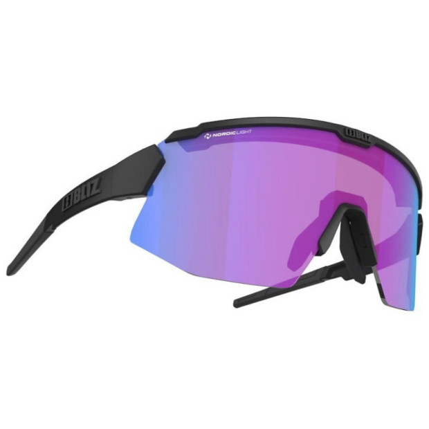 Bliz Breeze Nano Glasses Matt Black Nordic Light Begonia Violet/Blue Lenses