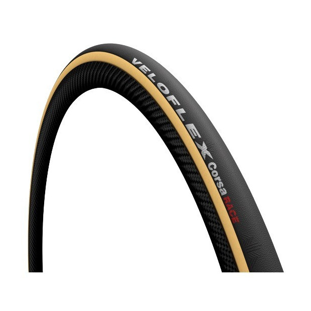 Veloflex Corsa Race Road Tyre Tube Type Foldable 700x25C Black/Beige