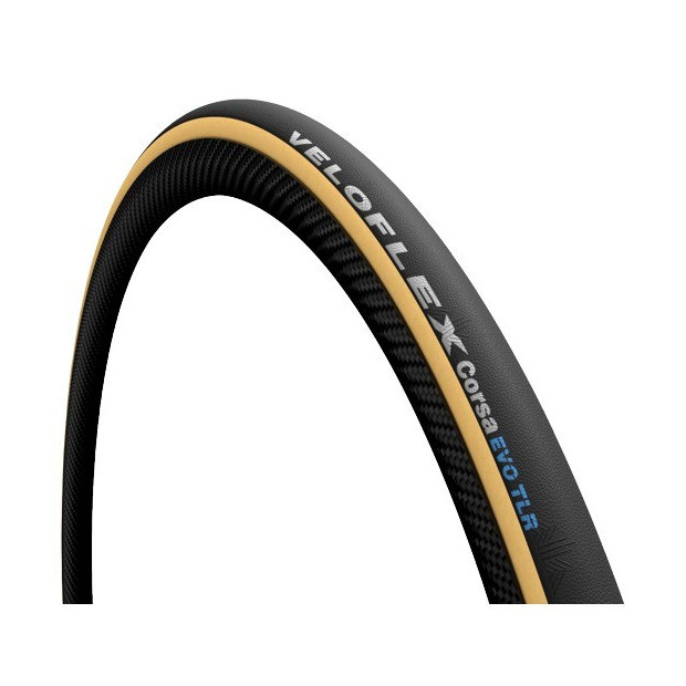 Veloflex Corsa Evo TLR Road Tyre Foldable 700x25C Black/Beige