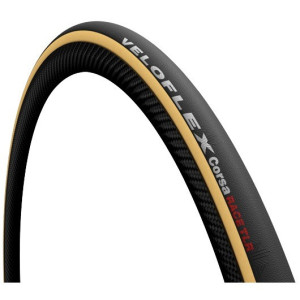 Veloflex Corsa Race TLR Road Tyre Foldable 700x25C Black/Beige