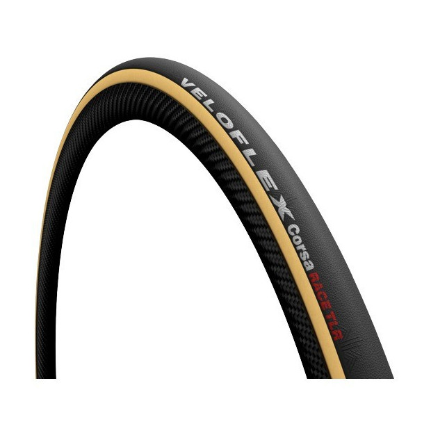 Veloflex Corsa Race TLR Road Tyre Foldable 700x25C Black/Beige