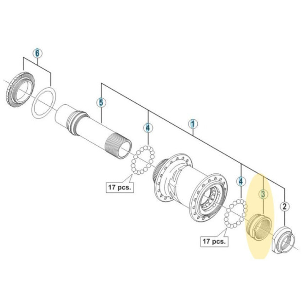 Shimano HB-M640 Spindle Right Cone