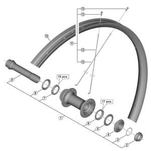 Shimano Y0ALS2100 Spokes for MT620 273mm