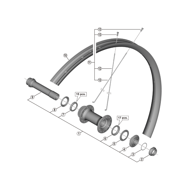 Shimano Y0ALS2100 Spokes for MT620 273mm