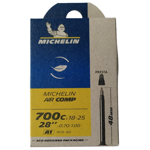 Michelin AIRCOMP Ultralight A1 Tube - 700x18/25c Presta 48mm