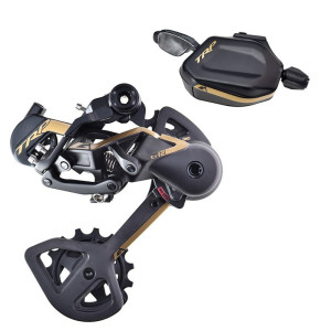 TRP TR12 MTB Rear Derailleur and Shifter 12S Black/Gold