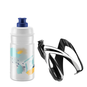 Elite CEO Water Bottle + Bottle Cage Kit Blue