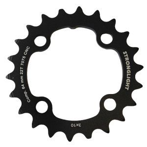 Stronglight MTB Type 7075-T6 64 mm 10 s Inside Triple Chainring 22 Teeth - Black