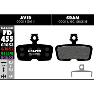Galfer FD455 Disc Brake Pads Avid Code R / Sram R-RS-RSC-Ultimate