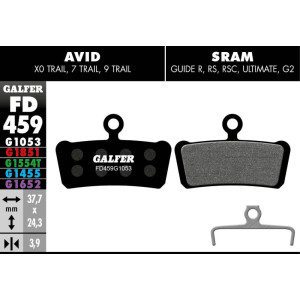 Galfer FD459 Disc Brake Pads Standard G1053 Avid XO Trail / 7 Trail / 9 Trail / Sram Guide