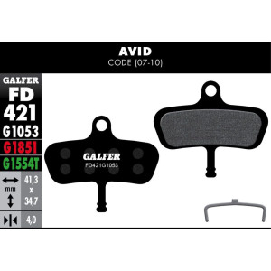 Galfer FD421 Disc Brake Pads Standard G1053 Avid Code 07/10