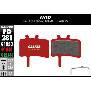 Galfer FD281 Advanced G1851 Brake Pads Avid BB7/Juicy/Promax DSK-950