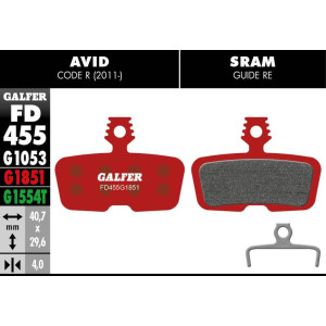 Galfer FD455 Advanced G1851 Brake Pads Avid Code R / Sram Guide