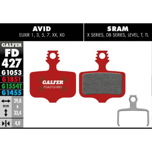 Galfer FD427 Advanced G1851 Brake Pads Avid Elixir / Sram XX/X0/X7/X9/DB