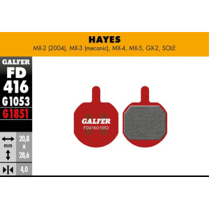 Galfer FD416 Advanced G1851 Brake Pads Hayes MX/GX-2/Sole
