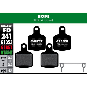 Galfer FD241 Disc Brake Pads Standard Hope DH4 (4 Pistons)
