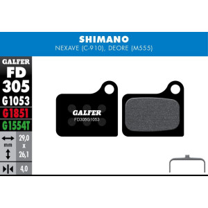 Galfer FD305 Disc Brake Pads Standard Shimano Nexave C-910 / Deore M555