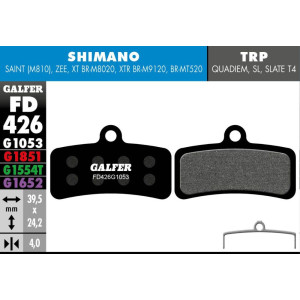 Galfer FD426 Disc Brake Pads Standard Shimano Saint/Zee/XT/XTR / TRP Quadieum/SL/Slate T4