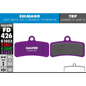 Galfer FD426 E-Bike Brake Pads Shimano Saint/Zee/XT/XTR / TRP Quadiem/SL/Slate T4
