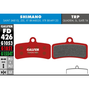 Galfer FD426 Advanced Brake Pads Shimano Saint/Zee/XT/XTR / TRP Quadiem/Sl/Slate T4