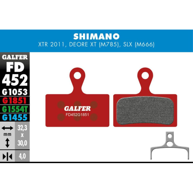 Galfer FD452 Advanced Brake Pads Shimano XTR/Deore XT/SLX