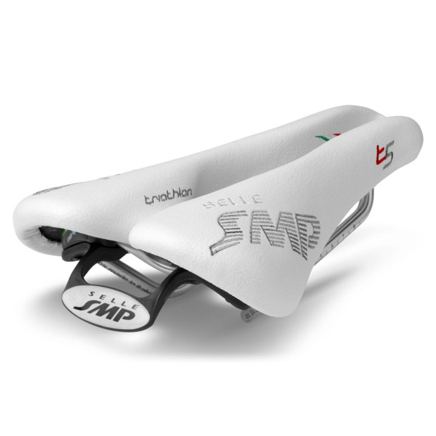 SMP Triathlon T5 Saddle 141x251mm Stainless Steel Rails - White