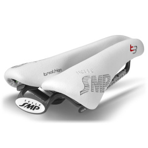 SMP Triathlon T3 Saddle 133x246mm Carbon Rails - White