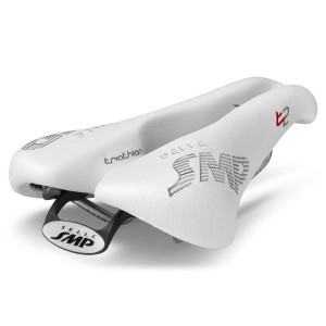 SMP Triathlon T2 Saddle 156x260mm Stainless Steel Rails - White